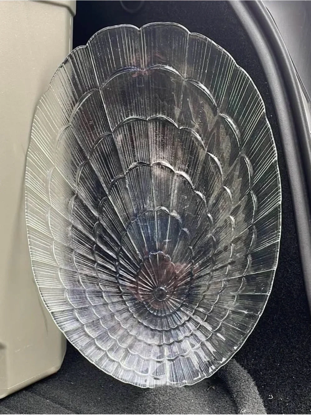 VTG Pasabahce Seashell Swirl Atlantis Pattern Clear Glass Oval Dinner/Platter